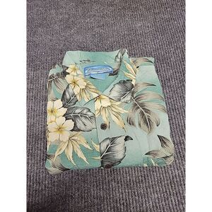 Mens XL Hawaiian Short Sleeve Button Down‎ Silk Shirt Bermuda Bay
